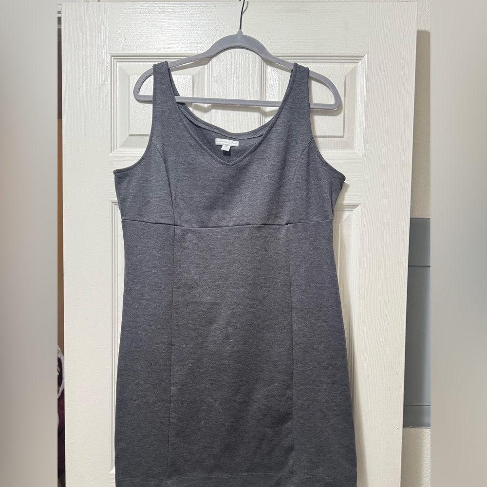 New York & Company Charcoal V-Neck Dress